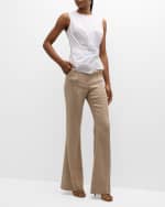 Image 8 of 8: Veronica Beard Tamara Linen-Blend Vest