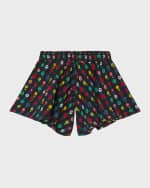 Image 1 of 3: Versace Girl's Multicolor Floral-Print Skort, Size 9M-3