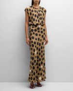 Image 2 of 6: Max Mara Juglas Spotted Maxi Dress