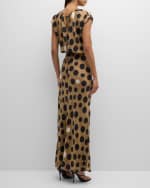Image 4 of 6: Max Mara Juglas Spotted Maxi Dress
