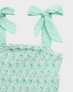 Image 6 of 6: Flowers by Zoe Girl's Floral Smocked Ruffle-Trim Dress, Size 4-6