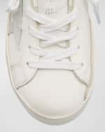 Image 3 of 10: Golden Goose Superstar Mixed Leather Low-Top Sneakers, Baby/Toddlers