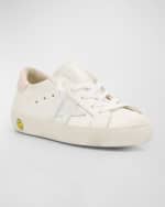 Image 4 of 5: Golden Goose Superstar Mixed Leather Low-Top Sneakers, Toddlers/Kids
