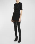 Image 2 of 6: Balmain Tailored Mini Dress with Button Details