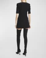 Image 3 of 6: Balmain Tailored Mini Dress with Button Details