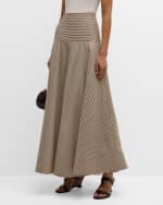 Image 2 of 6: Brandon Maxwell The Poppy Striped Maxi Skirt