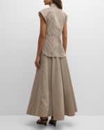 Image 3 of 6: Brandon Maxwell The Poppy Striped Maxi Skirt