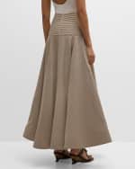 Image 4 of 6: Brandon Maxwell The Poppy Striped Maxi Skirt