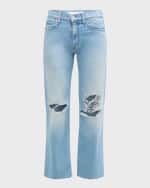 Image 1 of 6: MOTHER The Mid-Rise Rambler Zip Flood Jeans