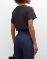 Image 4 of 6: Cinq a Sept Rhinestone Love Letter Heart Short-Sleeve T-Shirt