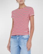 Image 2 of 3: L'Agence Ressi Short-Sleeve Stripe Tee