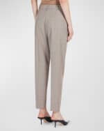 Image 2 of 4: Max Mara Studio Guelfi Pleated Cropped Plaid Pants