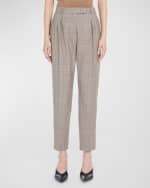 Image 1 of 4: Max Mara Studio Guelfi Pleated Cropped Plaid Pants