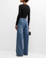 Image 3 of 6: Wynn Hamlyn Wide-Leg Zipper Jeans