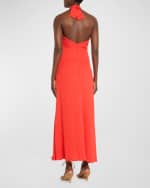 Image 3 of 5: Johanna Ortiz Light Heart Crinkle Crossover Halter Dress