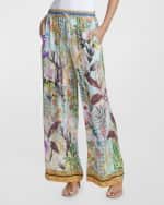 Image 2 of 5: Robert Graham Minna Floral-Print Wide-Leg Pants