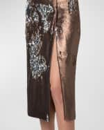 Image 5 of 5: Akris Bi-Color Sequin Pencil Skirt