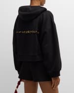 Image 5 of 6: Versace Greca Cropped Zip-Up Hoodie