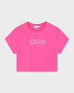 Image 4 of 5: Chloe Girl's Logo Embroidered Short-Sleeve T-Shirt, Size 4-14