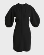 Image 1 of 6: Proenza Schouler Goldie Dolman-Sleeve Crepe Mini Dress