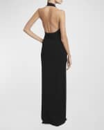 Image 3 of 5: Proenza Schouler Meryl Halter Matte Crepe Rib Knit Maxi Dress