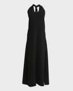 Image 1 of 6: Proenza Schouler Ember Sleeveless Halter Matte Crepe Maxi Dress