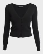 Image 1 of 6: Proenza Schouler Addie V-Neck Silk Viscose Cardigan