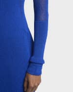 Image 5 of 5: Proenza Schouler Anita Long-Sleeve Sheer Open-Knit Layered Maxi Dress