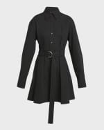Image 1 of 5: Proenza Schouler Viola Compact Poplin Mini Shirtdress