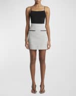 Image 4 of 5: Proenza Schouler Judith Melange Linen Mini Suiting Skirt