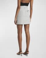 Image 3 of 5: Proenza Schouler Judith Melange Linen Mini Suiting Skirt