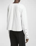 Image 4 of 5: Proenza Schouler Monica Compact Poplin Pleated Blouse