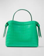 Image 3 of 3: kate spade new york knott croc-embossed leather top-handle bag