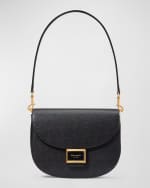 Image 1 of 5: kate spade new york katy flap textured leather crossbody bag