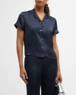 Image 3 of 8: Theory Crushed Satin Camp Shirt