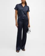 Image 5 of 6: Theory Crushed Satin Slim Pull-On Pants