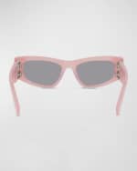 Image 5 of 5: Stella McCartney Logo Plastic Cat-Eye Sunglasses