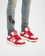Image 2 of 6: Amiri Men's MA-1 Leather & Mesh Low-Top Sneakers