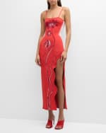 Image 2 of 6: PH5 Iris Flower Asymmetric Sheath Maxi Dress