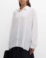 Image 3 of 6: Eileen Fisher Button-Down Organic Cotton Gauze Shirt