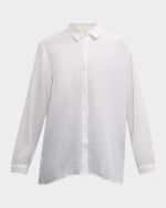 Image 1 of 6: Eileen Fisher Button-Down Organic Cotton Gauze Shirt