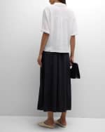 Image 3 of 6: Eileen Fisher Petite Elbow-Sleeve Organic Cotton Gauze Shirt