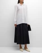 Image 5 of 6: Eileen Fisher Petite Button-Down Organic Cotton Gauze Shirt