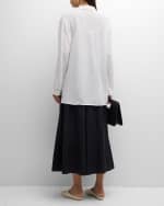 Image 3 of 6: Eileen Fisher Petite Button-Down Organic Cotton Gauze Shirt