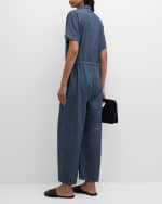 Image 3 of 6: Eileen Fisher Cropped Organic Cotton Twill Jumpsuit