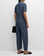 Image 4 of 6: Eileen Fisher Cropped Organic Cotton Twill Jumpsuit
