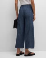 Image 3 of 3: Eileen Fisher Cropped Wide-Leg Organic Cotton Twill Pants