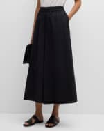 Image 2 of 6: Eileen Fisher Cropped Wide-Leg Organic Cotton Poplin Pants