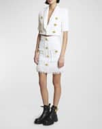 Image 2 of 7: Balmain Spencer Tweed 6-Button Short-Sleeve Jacket