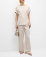 Image 7 of 7: Lafayette 148 New York Dolman-Sleeve Floral Jacquard Blouse